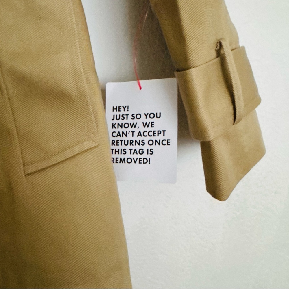 ASOS DESIGN Longline Trenchcoat in Khaki Size 8 Tall - Picture 15 of 16